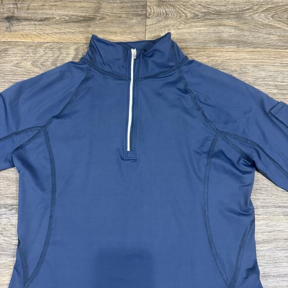 BloqUV Women's UPF 50 Sun Protective Mock Neck Top Size M Midnight Blue - Picture 2 of 13